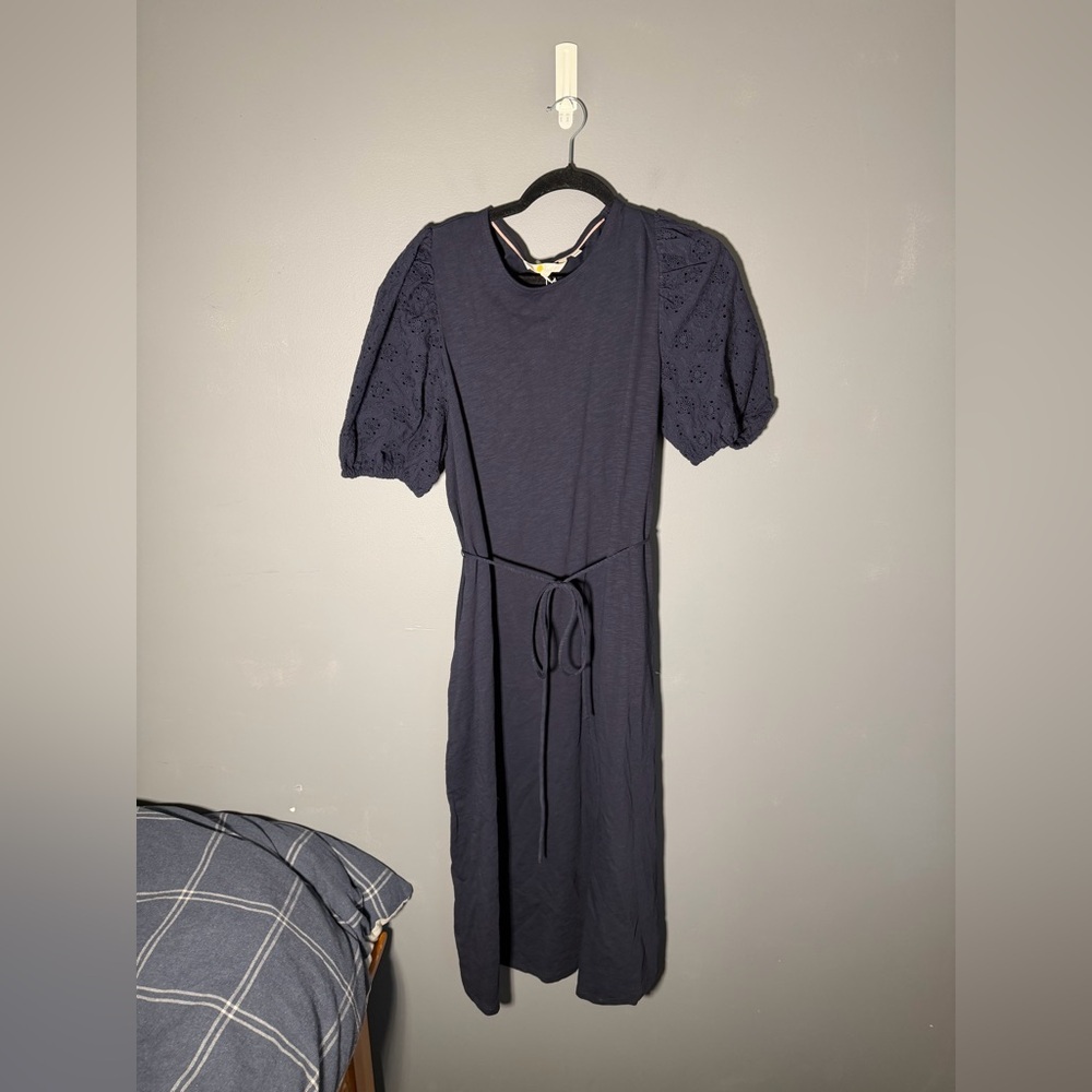 Boden Broderie Mix Jersey Midi Dress Size 14 - Picture 2 of 5